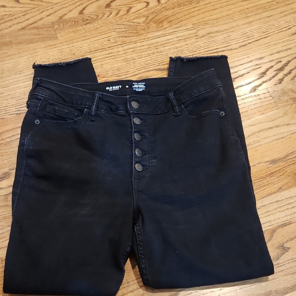 Old Navy Women's Rockstar Super Skinny Black Jeans